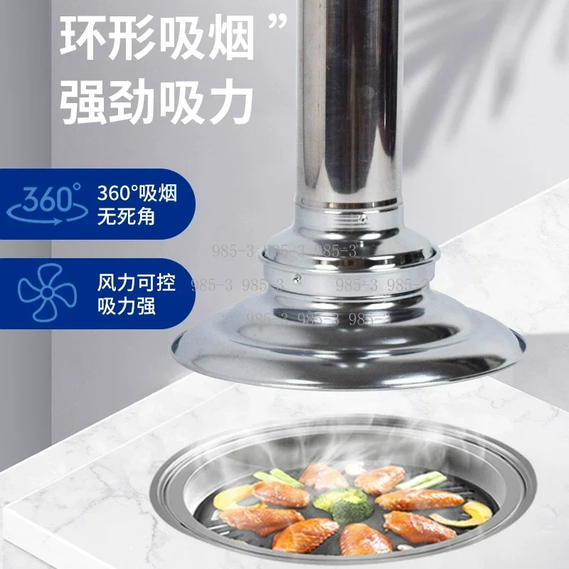 Catering Restaurant Telescopic Range Hood, High-efficiency Smoke Extractor Exhaust System for Barbecue & Hot Pot