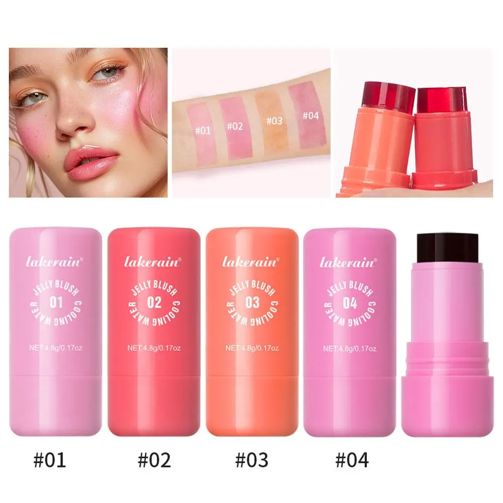 1pcs Fruit Jelly Powder Blusher Lazy People Lip Gloss Skin Blush Stick Even Makeup Face Easy to Highlight Lipstick Apply Z1W5