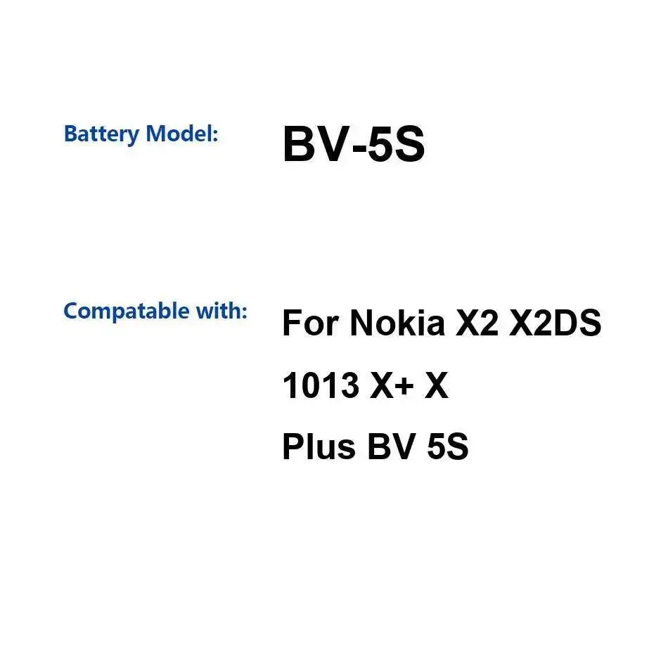 

1800 мАч, хорошая низкотемпературная батарея для Nokia X2 X2DS 1013 X + X Plus, аккумулятор для мобильного телефона высокой емкости BV-5S