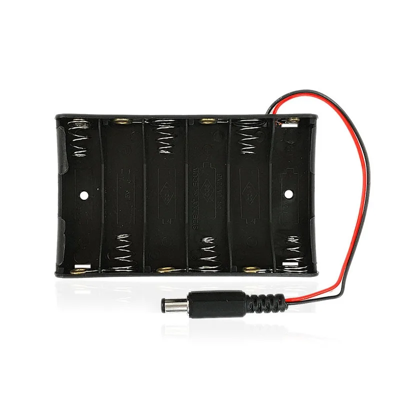 100pcs 6XAA 9V Battery Case with DC Head without Cover and Switch