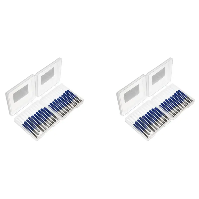 

AT29-40Pcs Carbide PCB Engraving Bits 3.175Mm CNC Router Bit 10/15/20/30 Degree Milling Cutter Tools