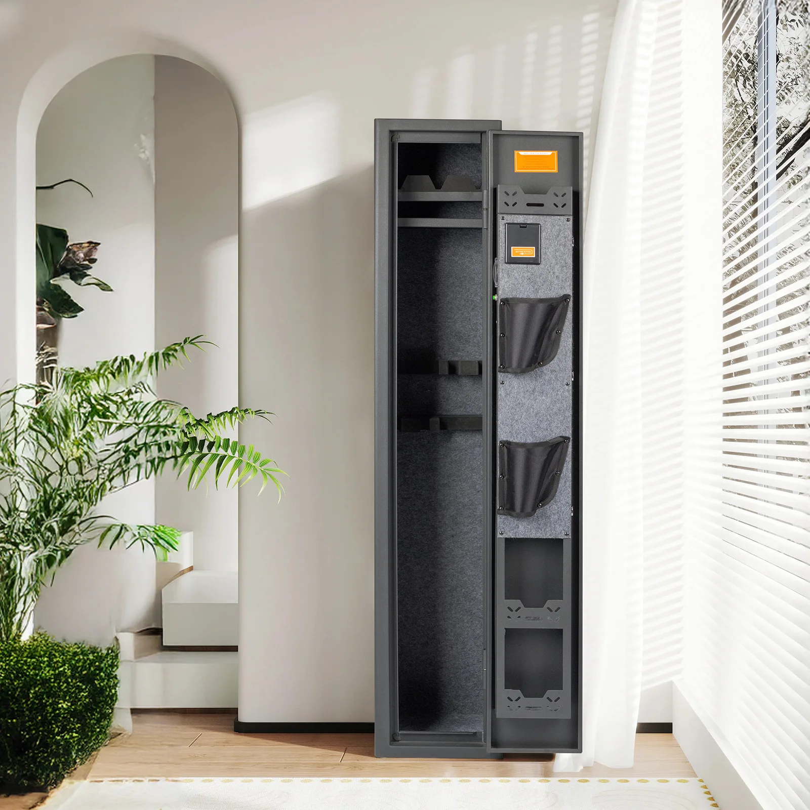 Mutak 3 Biometric Gun Safe for Home Rifle and Pistols,Figerprint Gun Safe Quick Access Gun Cabinet w/ Gun Rack Pistol Bag