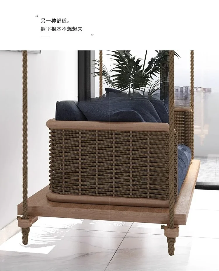 Nordic swing chair outdoor courtyard hanging basket rattan indoor balcony chair single double hanging chair household hammock