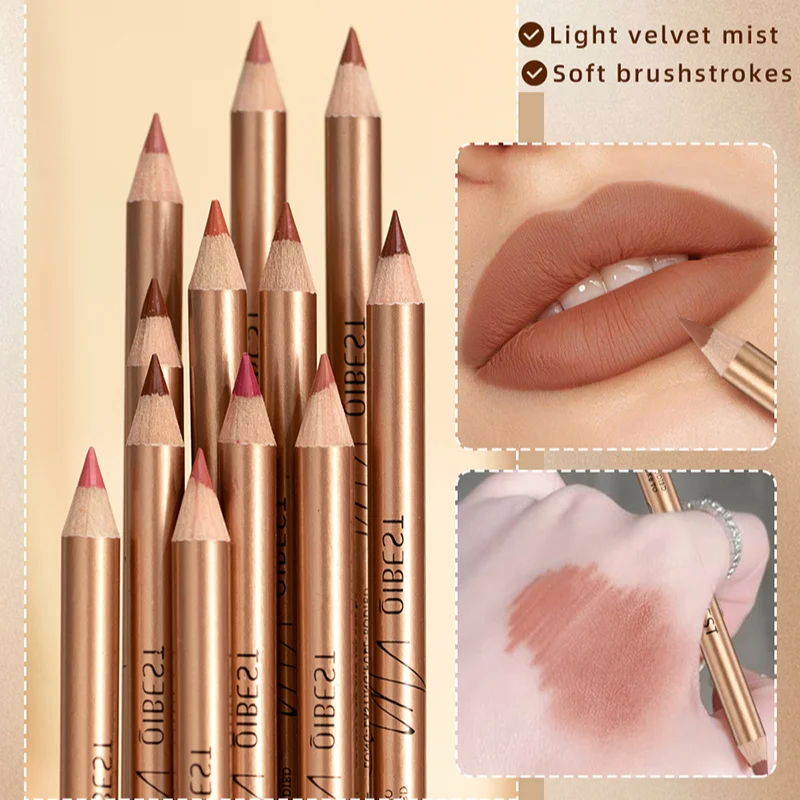 12pcs/set Matte Long Lasting Lip Liner Smudge Proof Easy Coloring Lip Liner Pen Women Makeup Accessories Daily Cosmetic Product