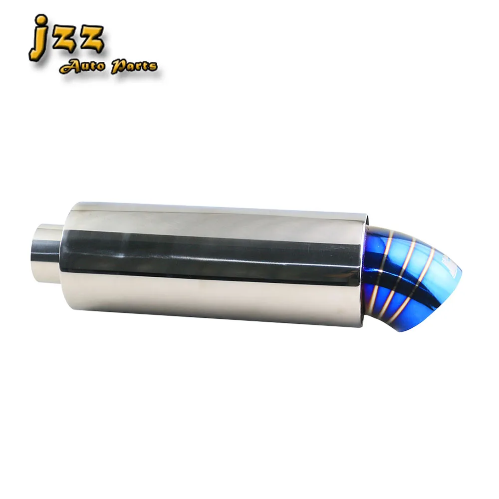 Burnt Blue tip Race Exhaust Muffler pipe  2.5'' ID 3.5'' OD Stainless Steel  Sport Mufflers