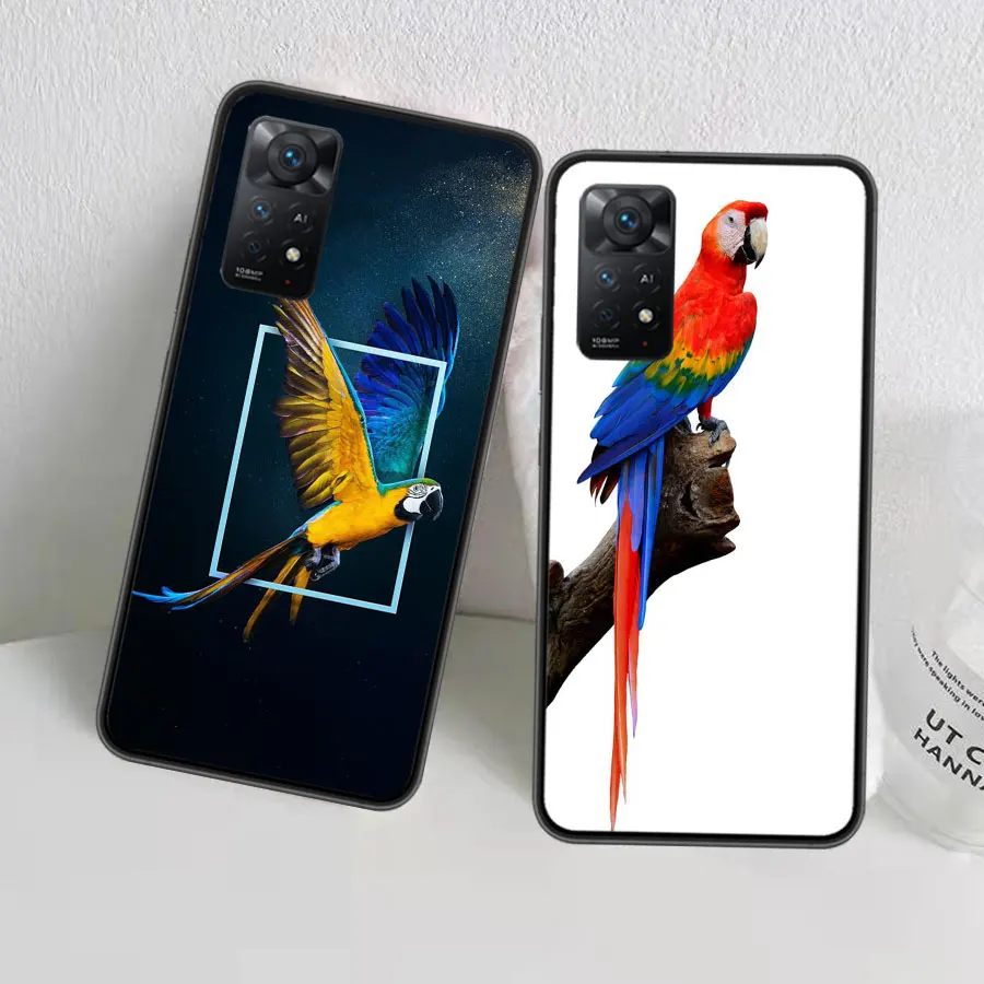 Parrot Bird Phone Case For Redmi Note 13 Pro 5G Plus 12 12C 10 10A 10C 9 9A 9C 9T 8 8A K60 K70 Pro Xiaomi Cover 7 7A 6 6A Shell