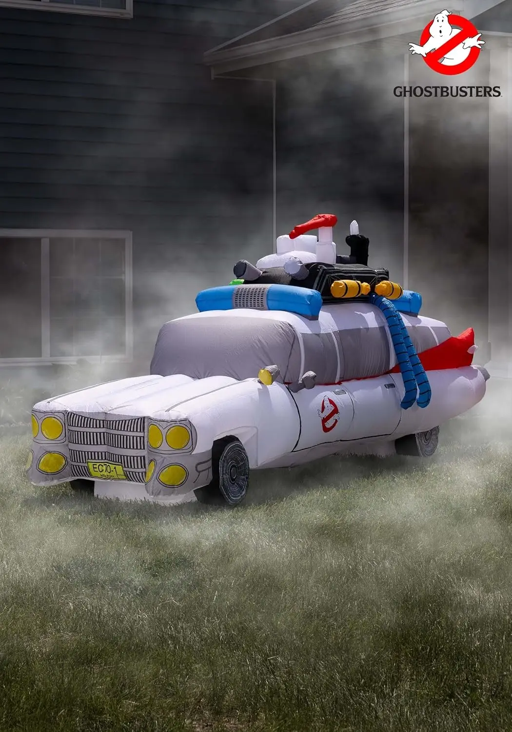 Ghostbusters Inflatable Ecto-1 Car Halloween Decoration - Indoor Outdoor Lawn Yard Ghostbusters Blow-Up Decor