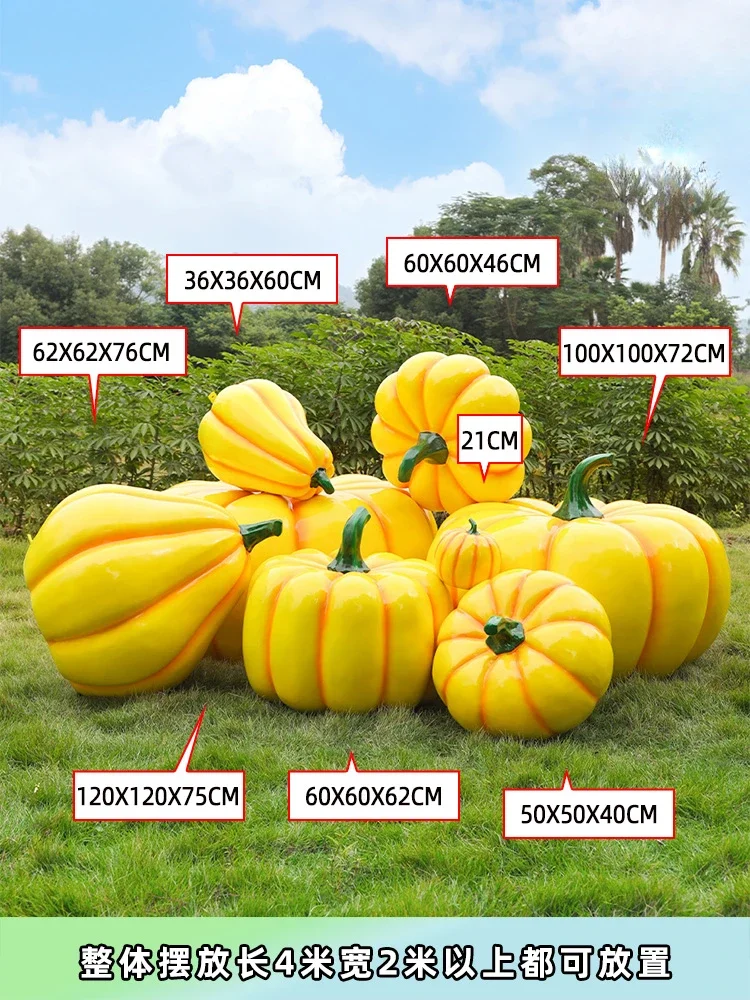 Outdoor simulation pumpkin sculpture FRP farm scenic garden landscape decoration large vegetable model ornament