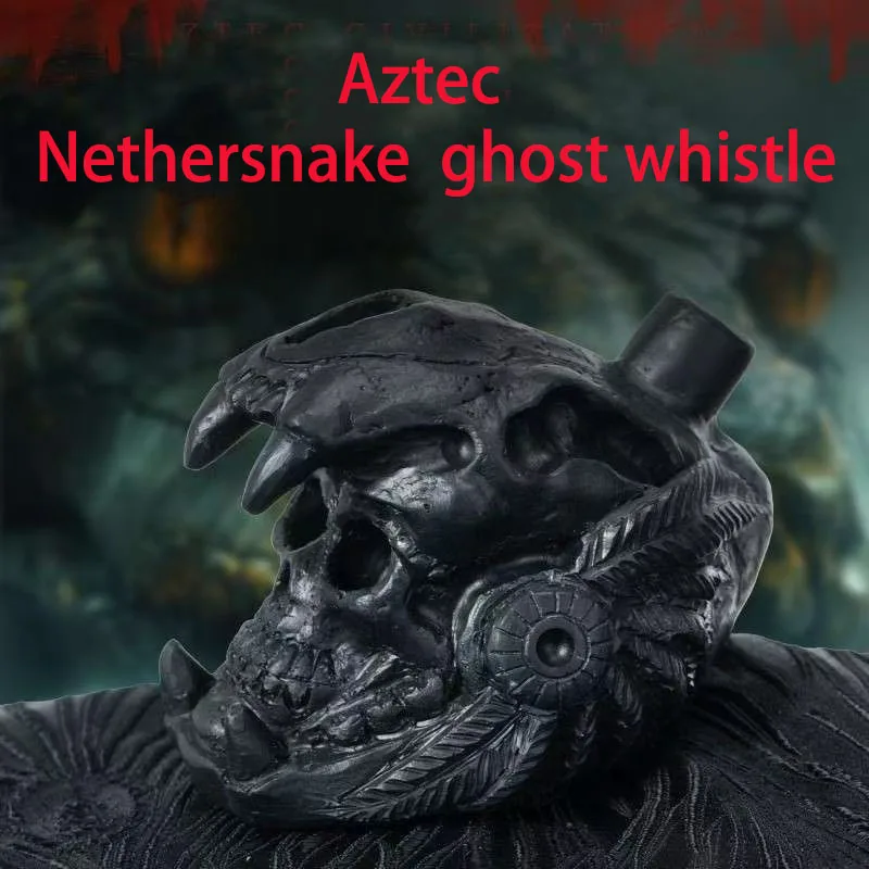 Aztec Death Serpent Whistle 120dB HighPitched Screaming Survival Whistle with Keychain Resin Decoy Toy for Pranks Halloween Part