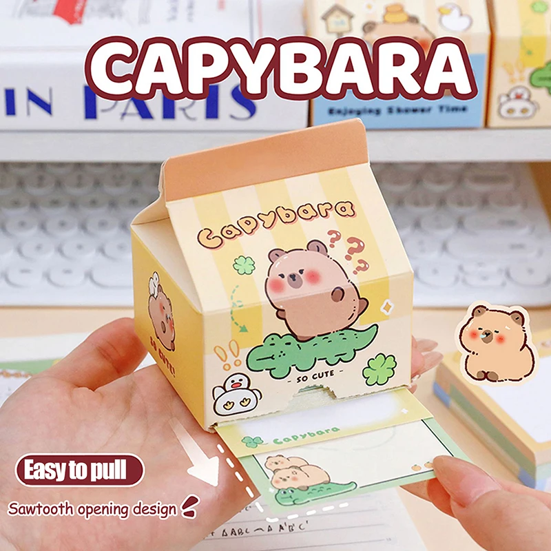 200Sheets Kawaii Stationery Cute Cartoon Capybara Non Sticky Notes DIY Diary Decoration Note Paper Tearable Message Post