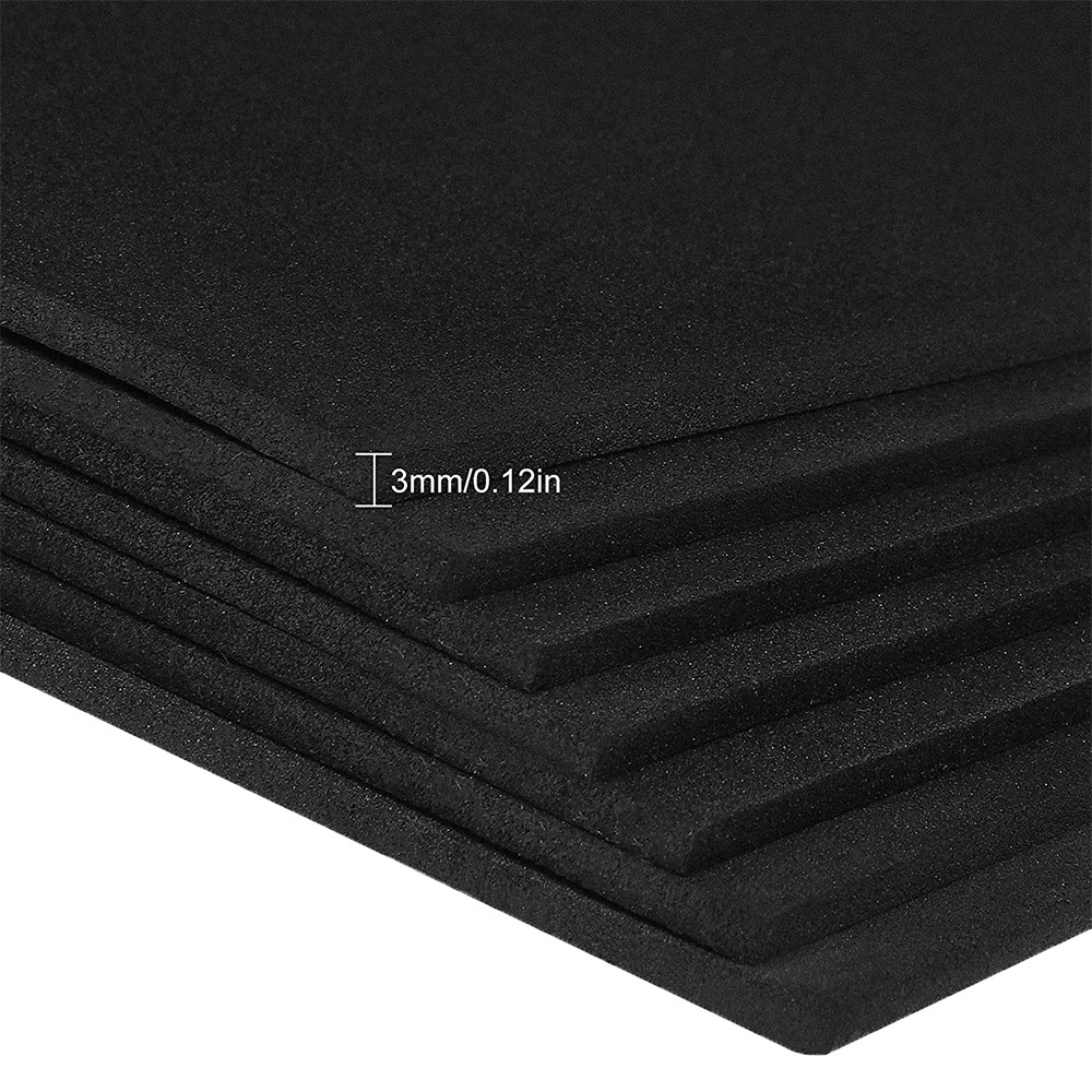 Poolin 10Pcs 3D Eva Foam Sheets White&Black For Embroidery 1.mm/2mm/3mm Thickness Handmade Material Perfect For DIY Projects