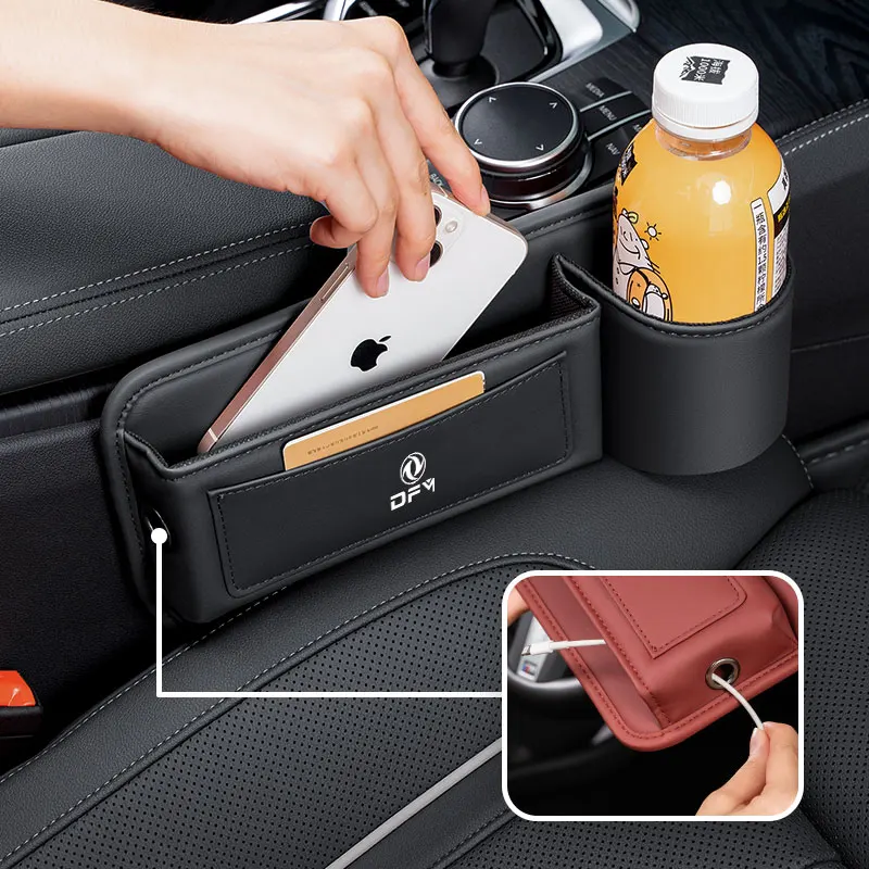 Leather Car Seat Sewn Gap Crevice Slot Storage Box Cup Holder Accessories For Dongfeng DFSK DFM Glory 560 580 330 370 360 IX5 view 2