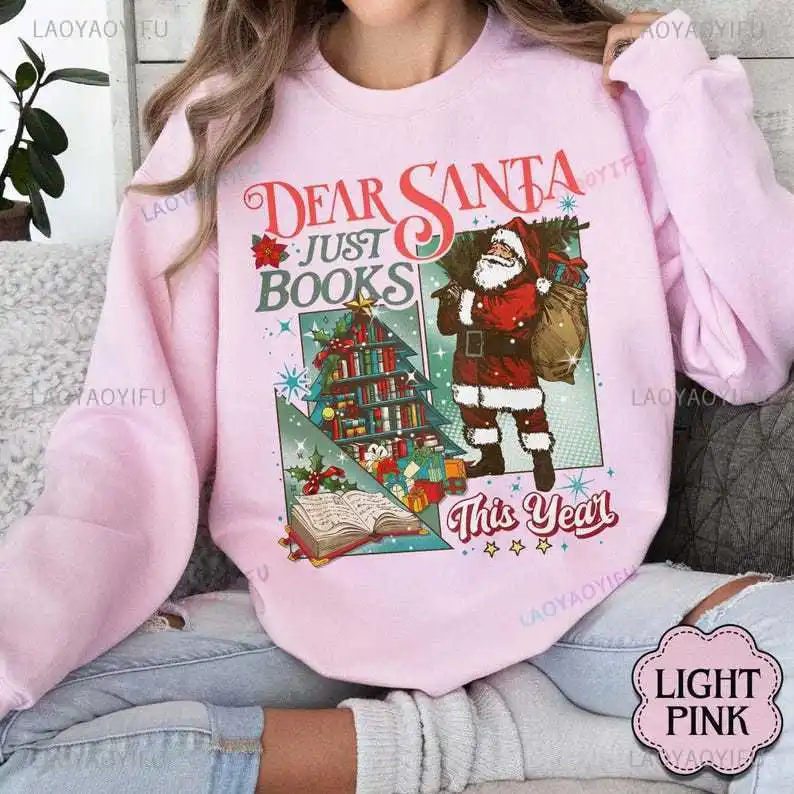 Sudadera navideña para mujer, suéter Retro de Papá Noel, Tops divertidos para fiesta navideña, ropa gráfica estética Y2k