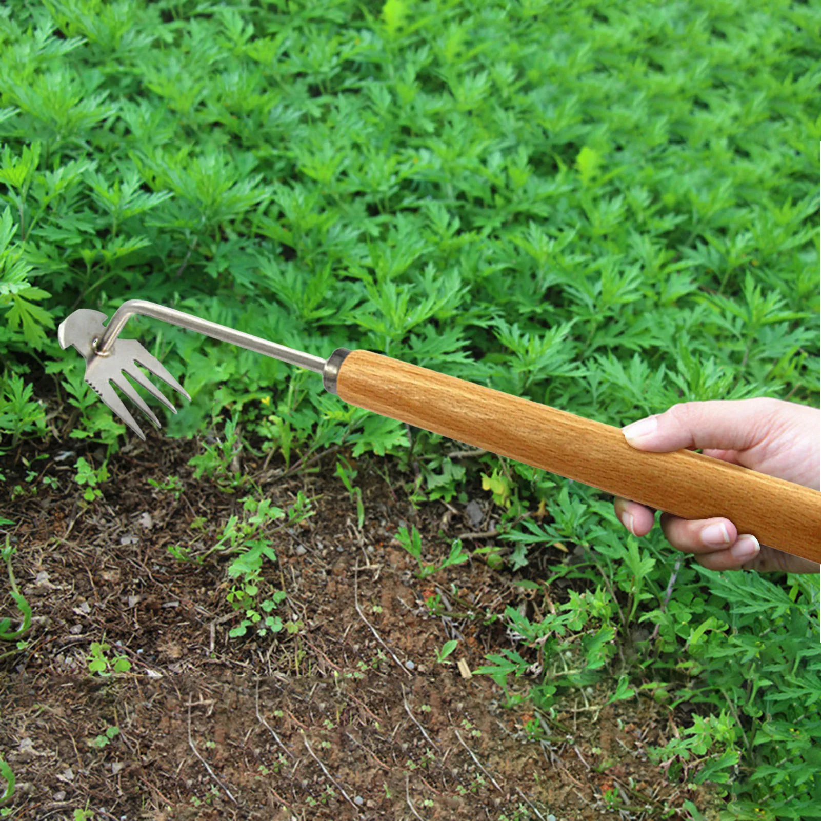 

Garden Hand Weeder Rake Ergonomic Handle Soil Loose Weeder for Yard Lawn Farm Accessory NOV99