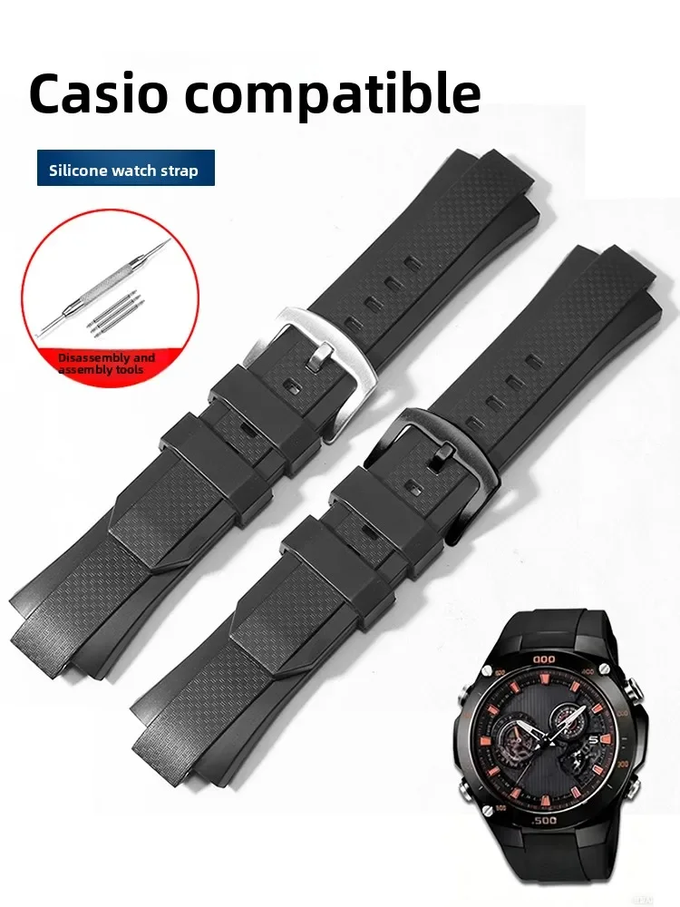 Resin Rubber Strap For Casio EDIFICE 5142 EQW-A1000 EQW-A1100 EQW-M1100 Watch Strap Convex 13mm Silicone Waterproof Watchband view 5