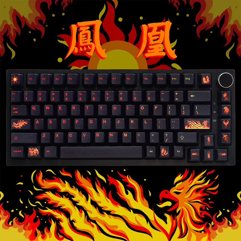 NewGMK PhoenixPhoenix keycaps with sublimation printingPBT is highly compatible with cross-axis mechanical keyboards