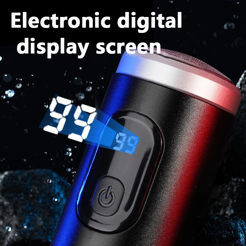 男性用のポータブル電気ミニシェーバー,家庭用の小さなステンレス鋼のあごひげシェーバー,充電式