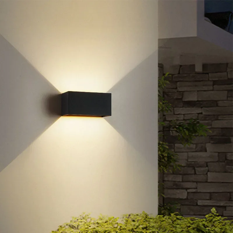 Lámpara de pared para decoración del hogar y el jardín, luces LED ajustables de doble cabeza, impermeable, cuadrada, pasillo, cabecera, dormitorio, luz de pared de fondo