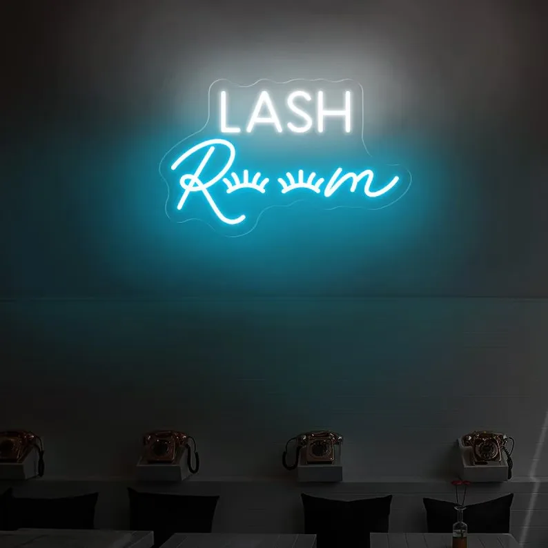 Lash Room Neon Sign,Beauty Salon Neon Signs,Eyelashes Decor,Handmade Led Light Sign,Shop Beauty Salon Wall Art Decoration