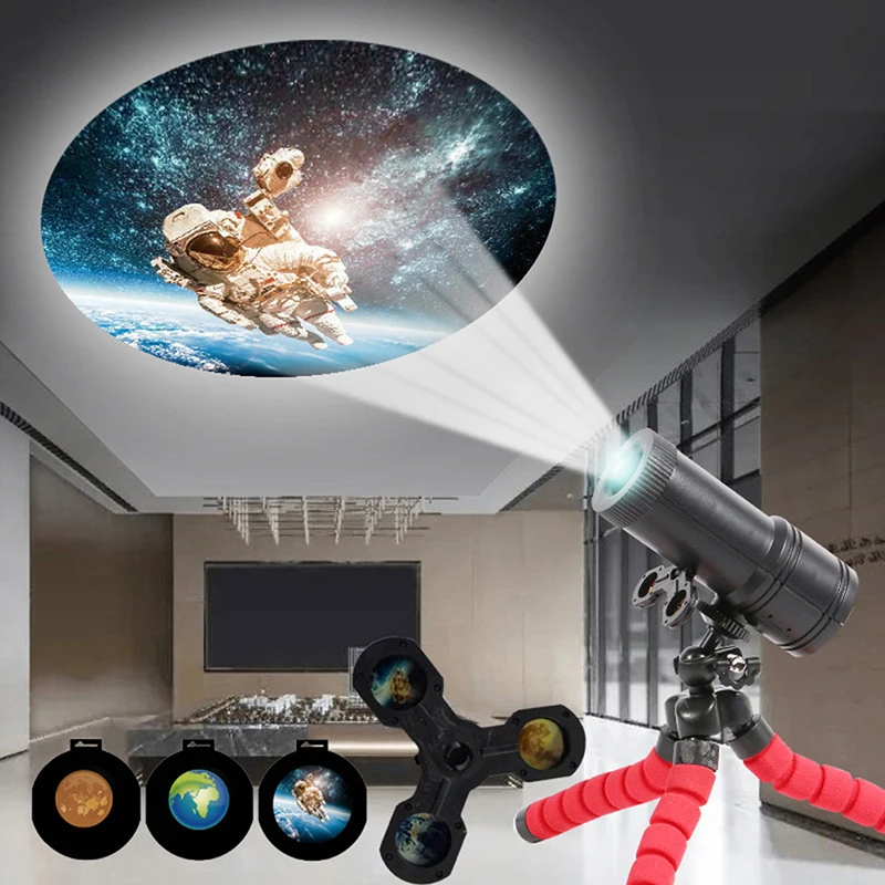 Usb Projection Light Romantic Star Moon Earth Atmosphere Projector Adjustable Focusing Night Light 5V Room Decoration 3 Modes