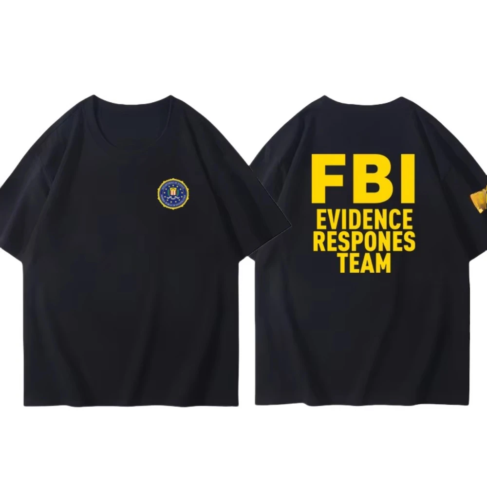 

New Summer FBI Letter-printed Graphic T-shirts for Men and Women, Short-sleeved T-shirtsBreathable Streetwear Compression Shirt