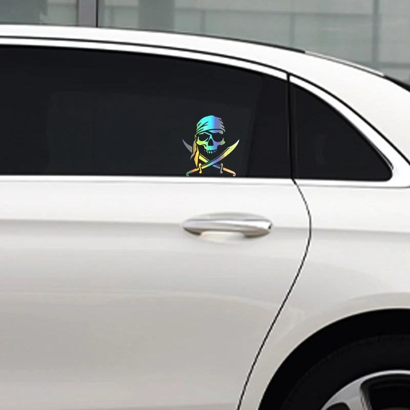 G172 fashion personalized customized Pirate Skull decal for motorcycles, SUVs waterproof cover scratch vinyl sticker, 15cm*16cm view 3