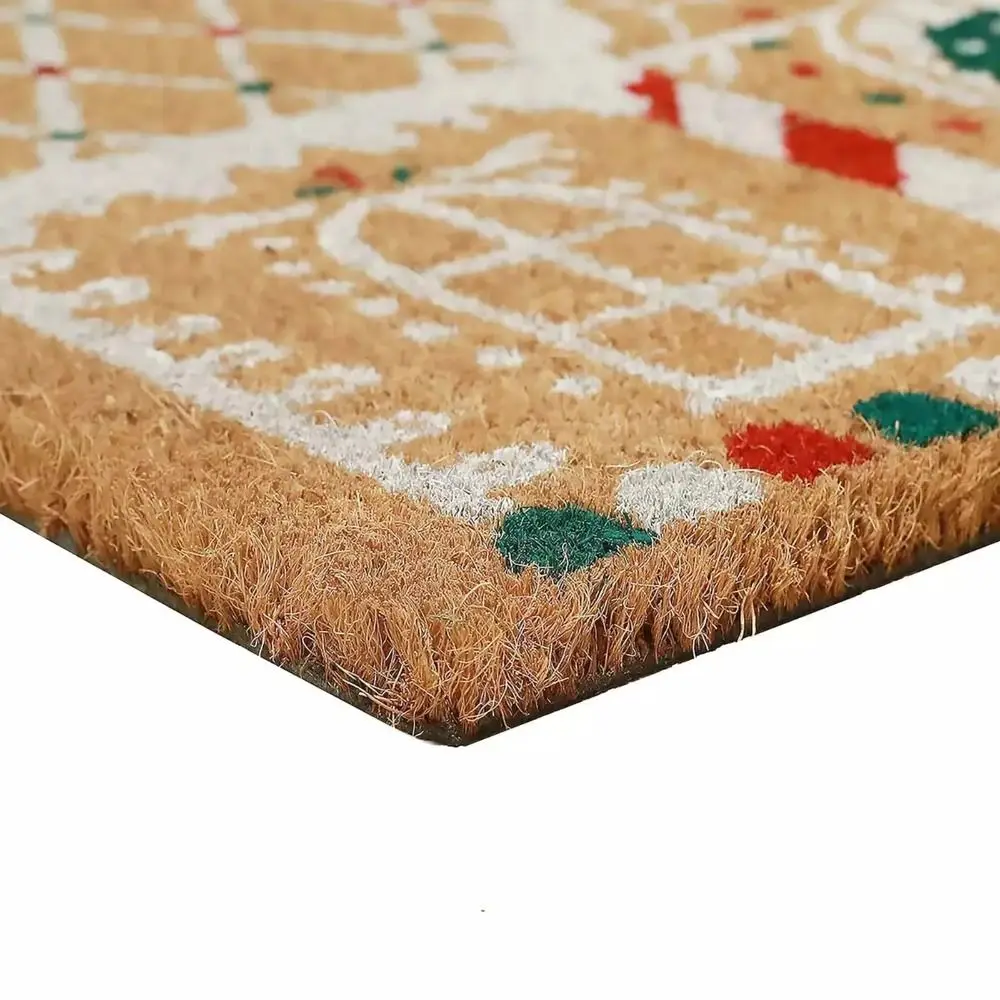 Cartoon Christmas Carpet Non-Slip Palace Shaped Gingerbread House Kitchen Rug Xmas Bedroom Welcome Doormat Christmas Decoration