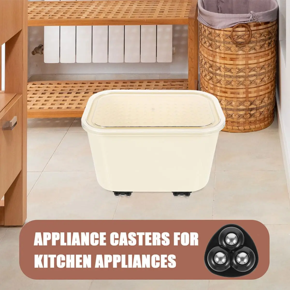 Self Adhesive Wheels - Kitchen Countertop Appliance Slider, 360° Mini Pulley, Suitable for Coffee Machines, Air Fryers, Mixers