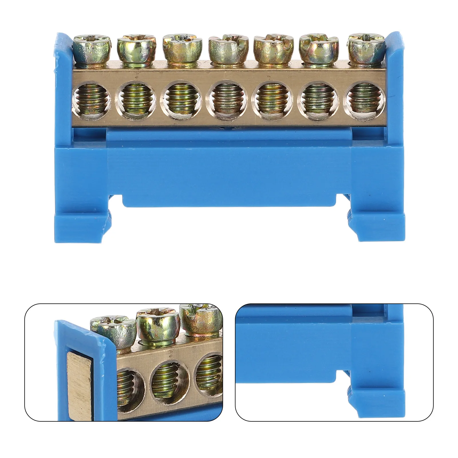 7 Position Electrical Bus Bar Copper Terminal Block Conductor Connection Terminals Diy Grounding Strip Contact Rail Blocks