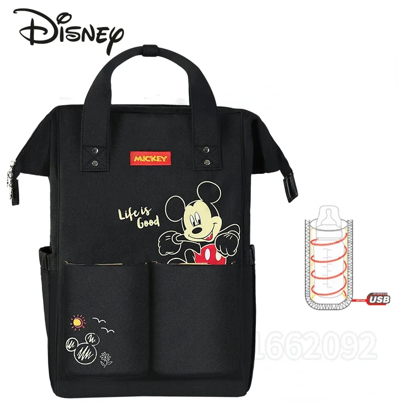 Disney Original New Diaper Bag Backpack Luxury Brand Fashion Baby Diaper Bag Backpack Cartoon Cute Baby Bag Multifunctional