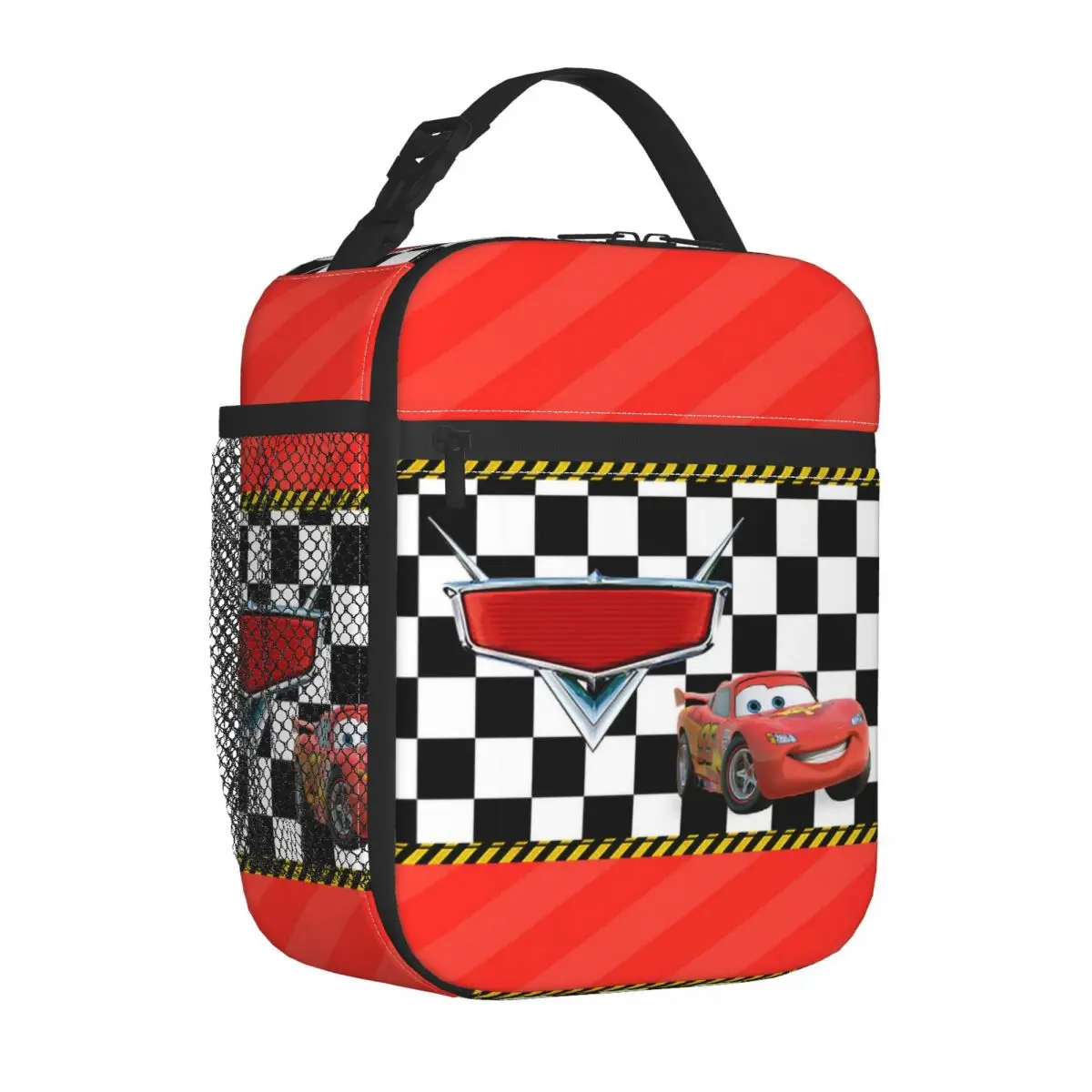 Custom Lightning Mcqueen Insulated Lunch Bag for Outdoor Picnic Food Cartoon Cars Waterproof Cooler Thermal Lunch Box Children