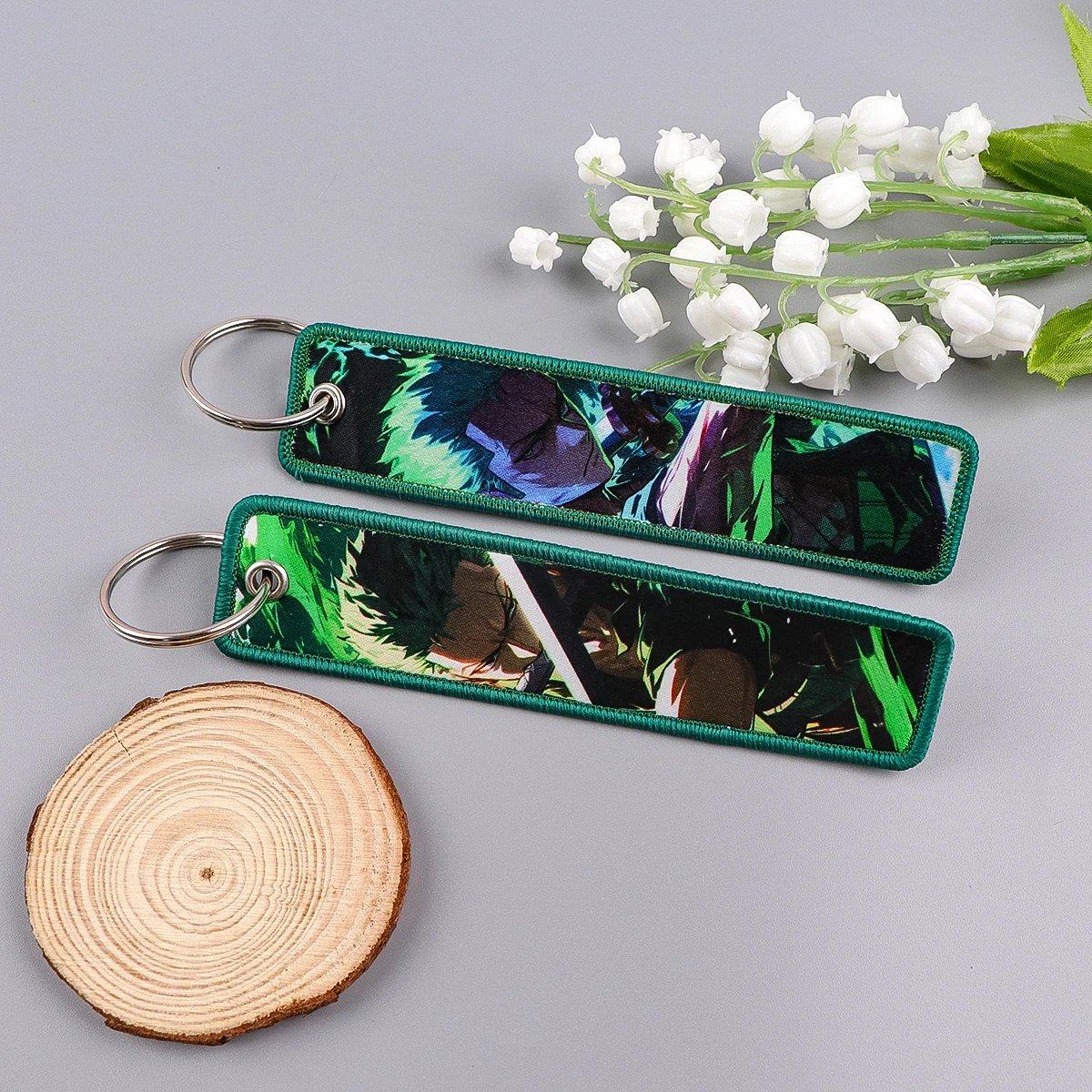 Крутой японский аниме мужской брелок для автомобилей, брелок для ключей с вышивкой, держатель для ключей, брелок для ключей, аксессуары для ключей, подарки для фанатов