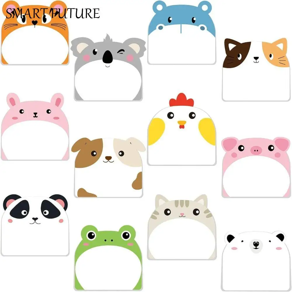 

12Pcs Cute Animal Sticky Notes Set Thickened 30 Sheets Self-Adhesive Sticky Notes Removable Self-Adhesive Memo Stationery