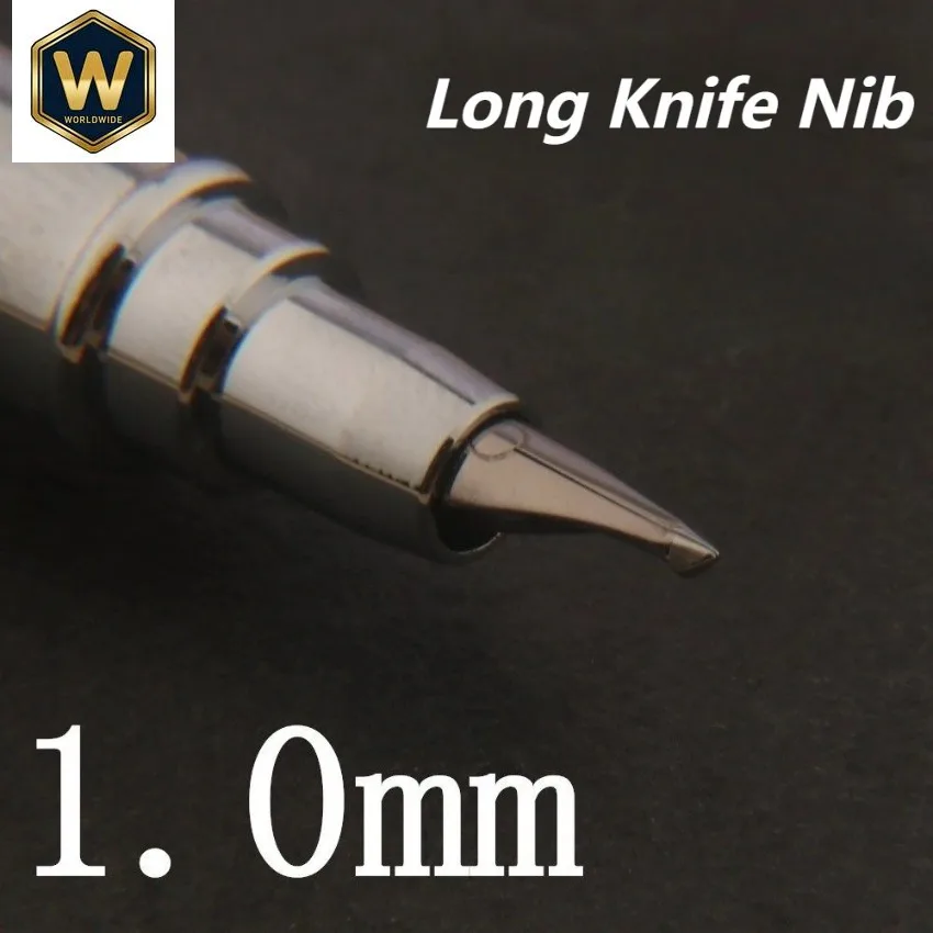 1.0mm Stainless Steel Brown Polished Tip Long Knife Research Pen - Calligraphy Practice, School Supplies, Gift Stationery