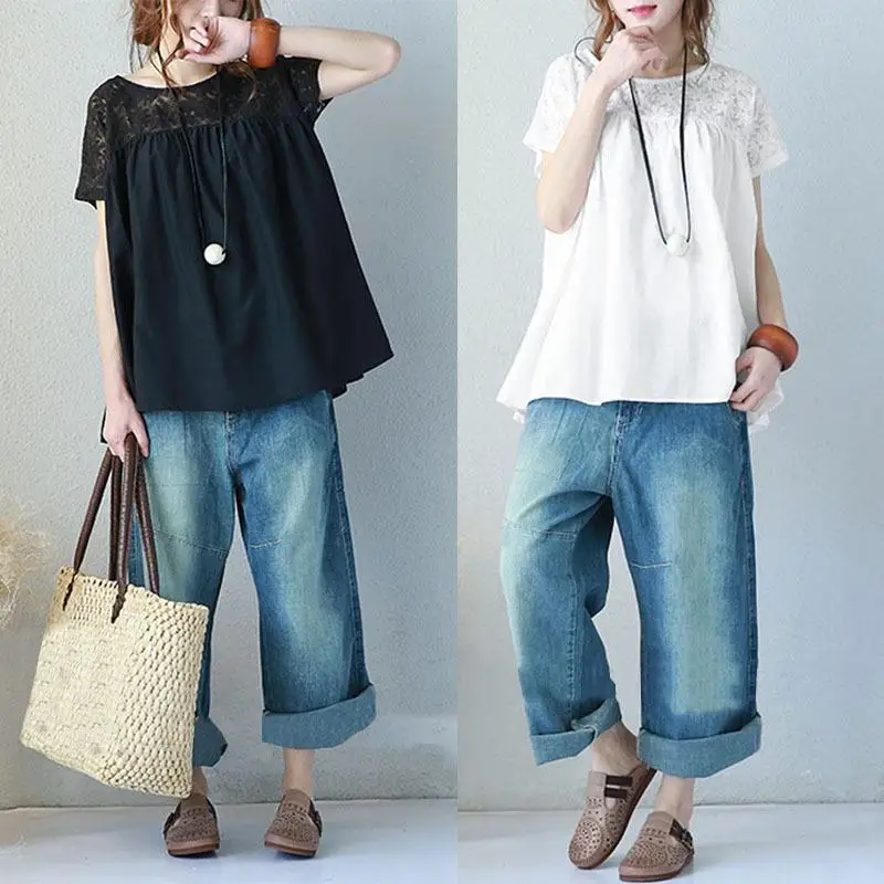 

Женский свободный топ с кружевной строчкой irt Svel orts, домашняя защитная одежда, обычная, тонкая, без бренда