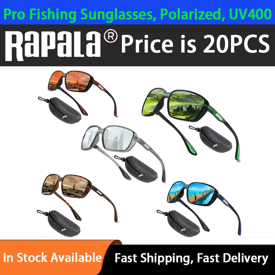 

20pcs Good Original Rapala Fishing Glasses Outdoor Mountaineering Anti-ultraviolet Classic Polarized Sunglasses Riding Driving