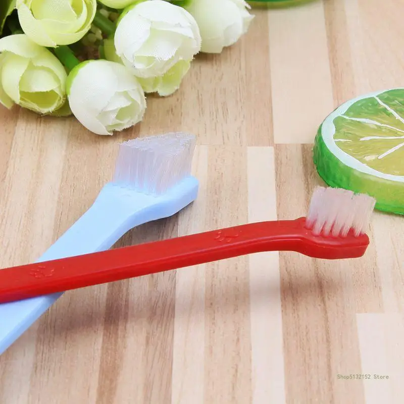 Long Handle Pet Toothbrush Doul-end Dog Toothbrush Home Pet Dogs Dental Care