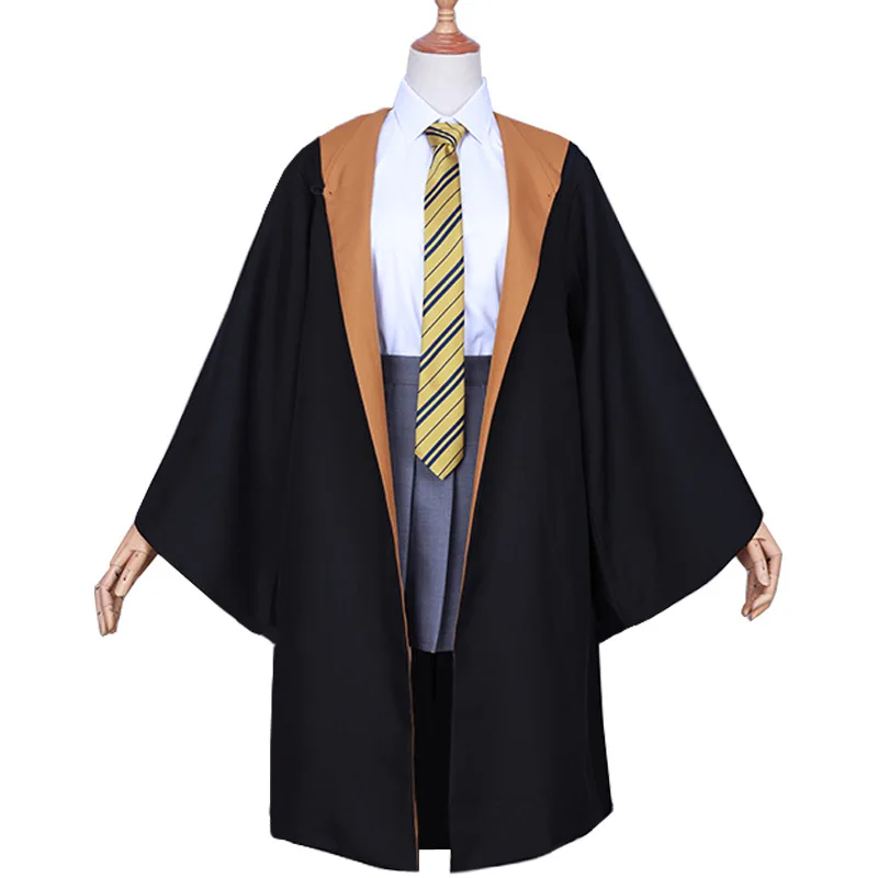 Harrypott Hogwarts Costume Hermione Granger Cosplay Adult Wizard School Uniform Hooded Cape Cloak Robe Halloween Party Clothes