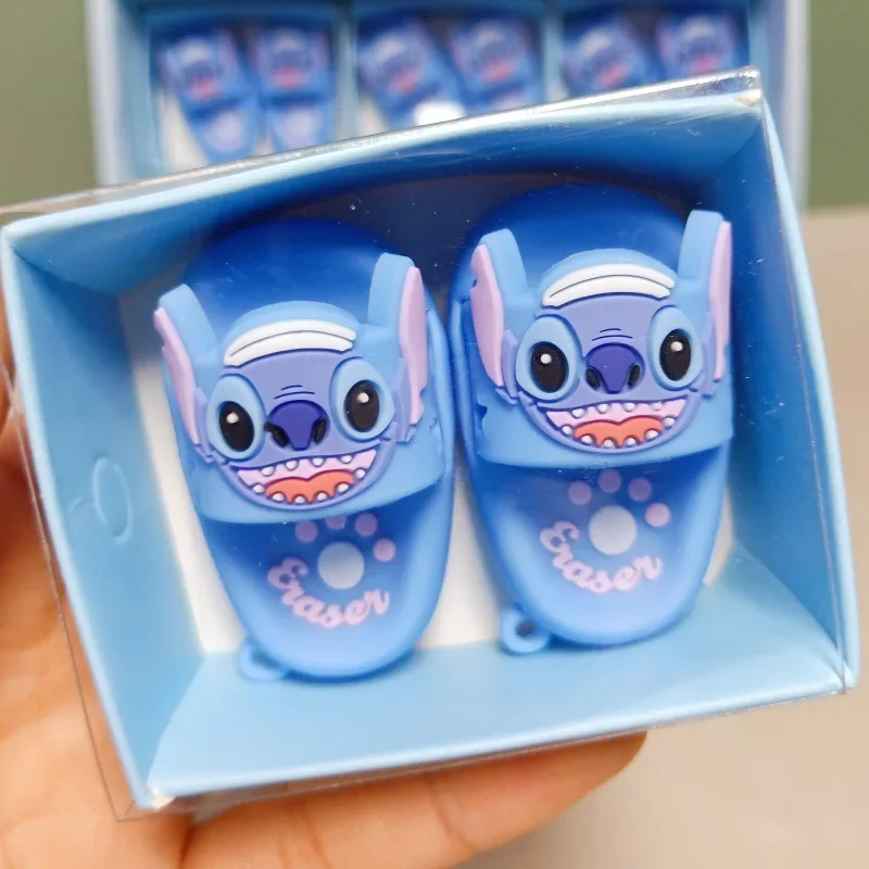 MINISO 2pcs Cartoon Eraser Stitch Slipper Shaped Eraser School Supplies Children Portable Mini Eraser Children\'s Day Gifts