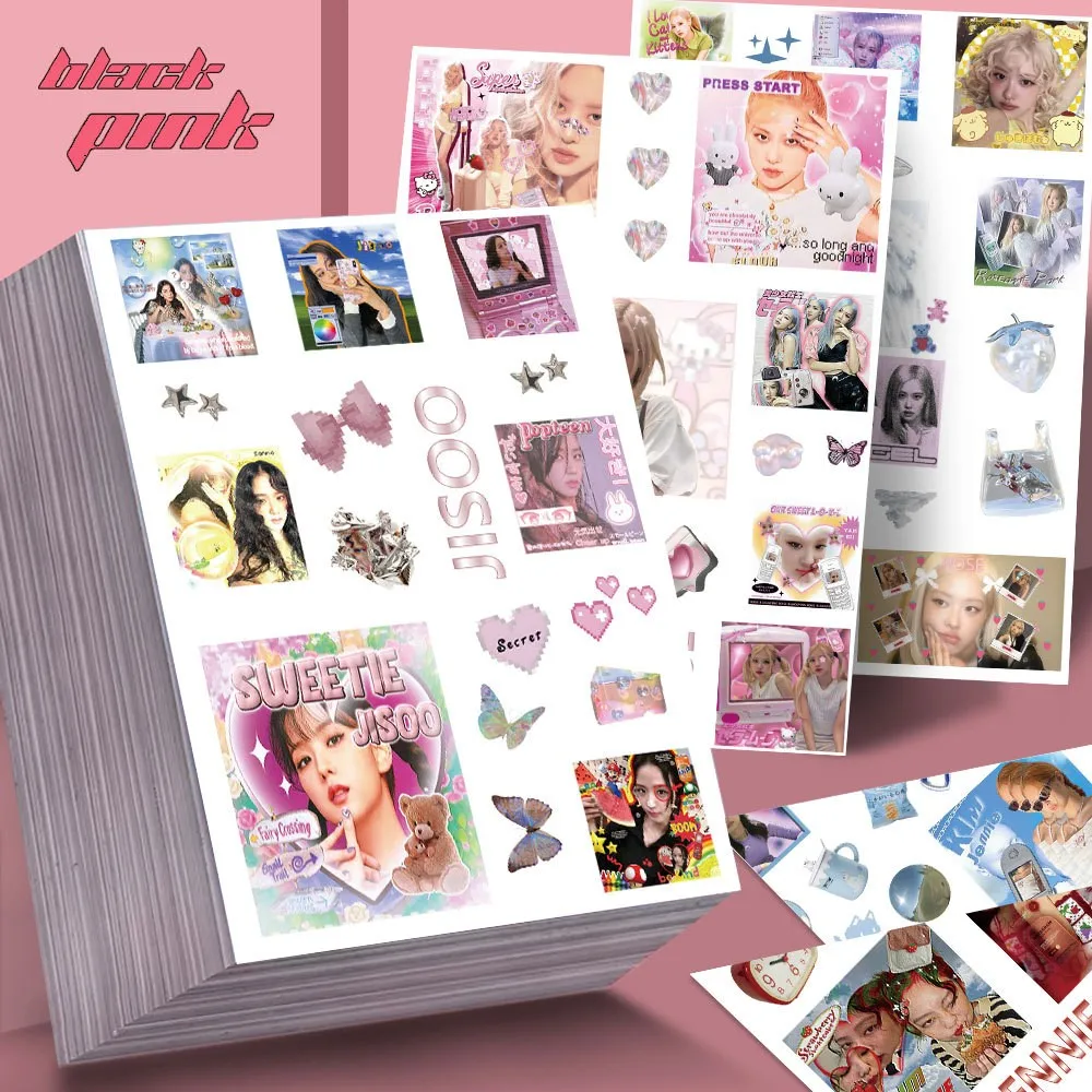 جديد K-POP مجموعة موسيقى البوب الكورية JISOO JENNIE ROS É LISA الأمتعة على ظهره ملصقات بطاقات موضوع هدايا مهرجان الحفلات