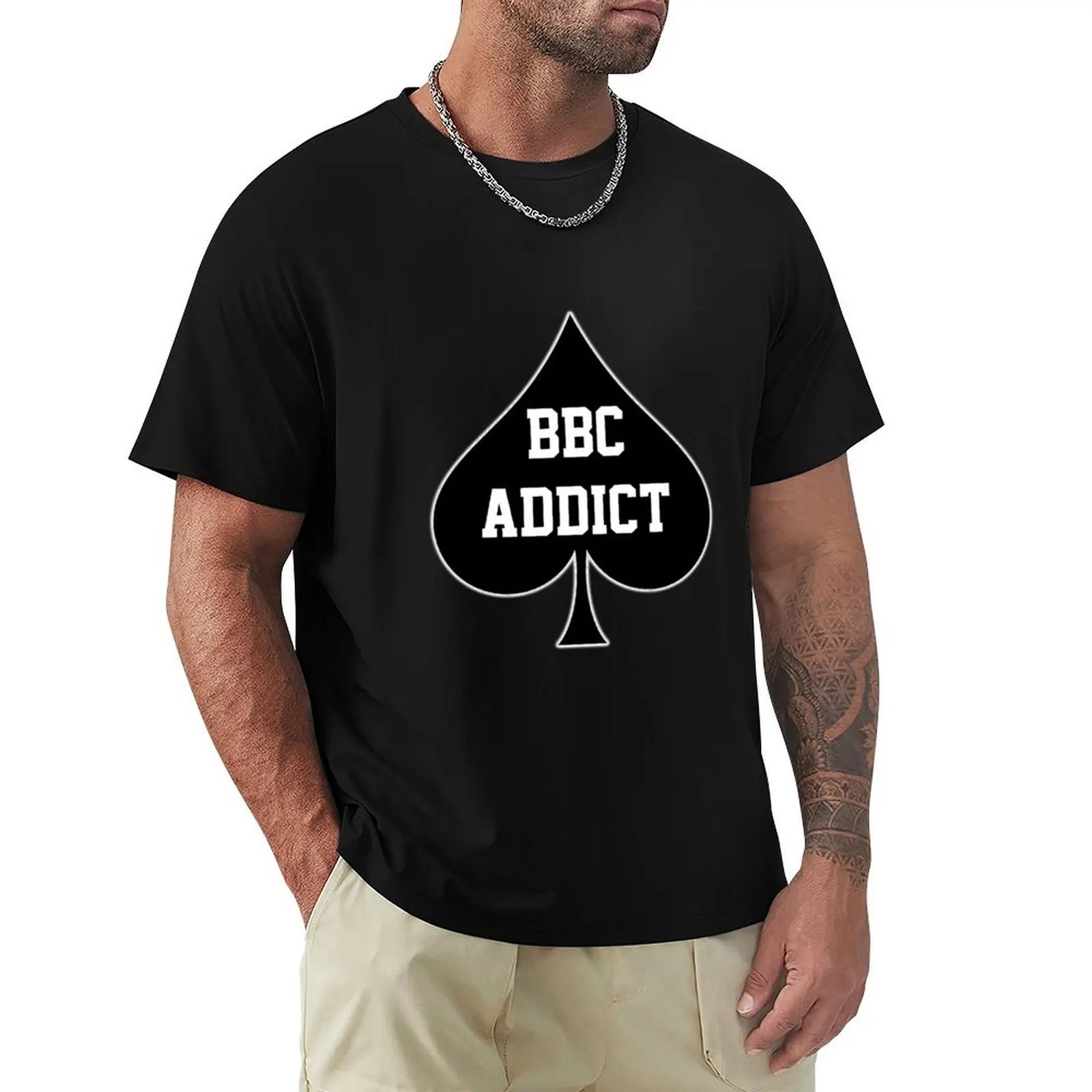 

BBC Addict Queen Of Spades T-Shirt new edition vintage for a boy quick drying men clothing