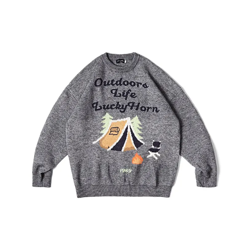 Men's high-quality crew neck pullover sweater