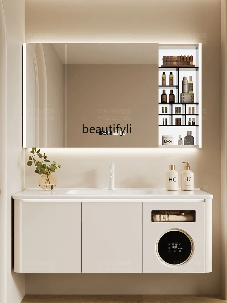 Bathroom cabinet underwear washing and drying washing machine wash basin beauty wash basin Corian integrated basin