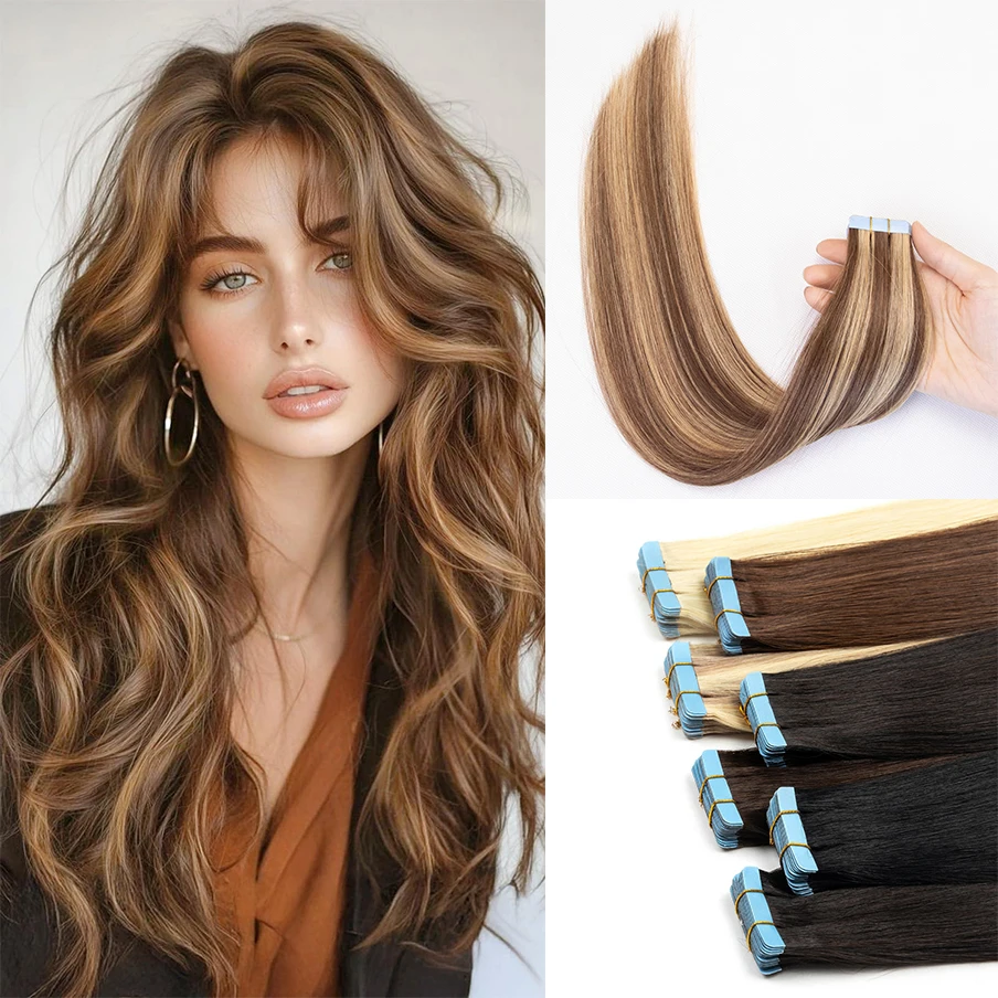 

Наращивание волос на лентах, 100% натуральные волосы Remy с густыми концами, длина 12-24 дюйма, для естественного объема и легкого слияния с волосами.