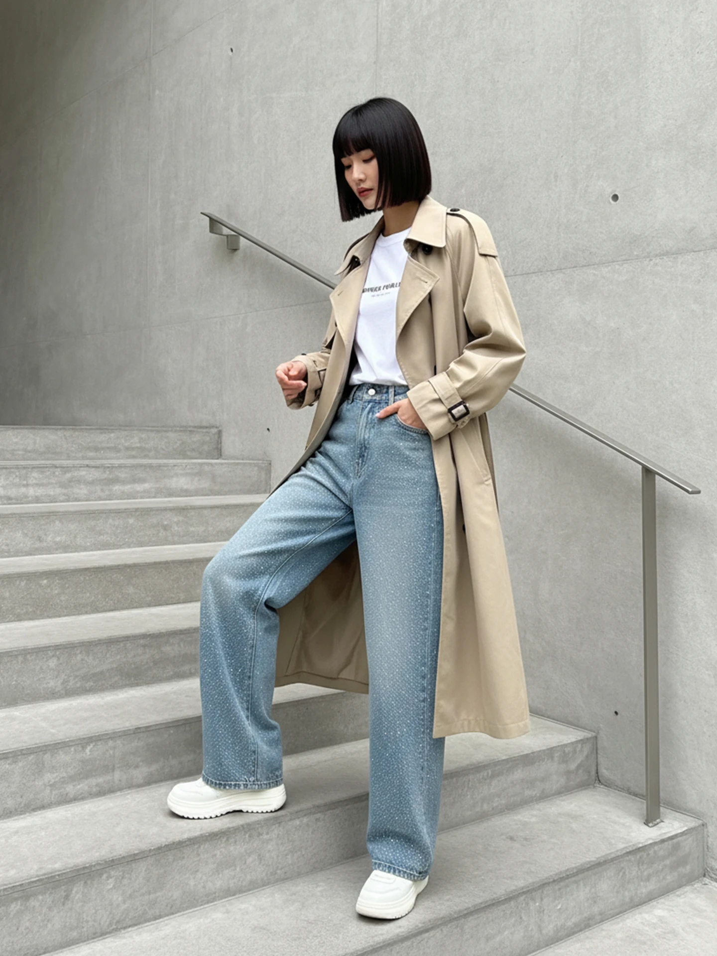 

Джинсы женские King Prince Spring New Style: блестящие, со стразами, свободного кроя, стройнящие, струящиеся, универсальные, длинные