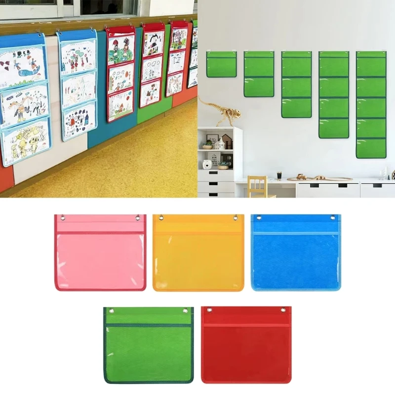 DXAB Pocket Chart Practical Hanging Bag Haning Wall File for Cards Pictures