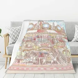 Custom 3D Print Pastel Circus Carousel coperte traspirante morbida flanella Sprint parco divertimenti coperta da tiro divano ufficio camera da letto