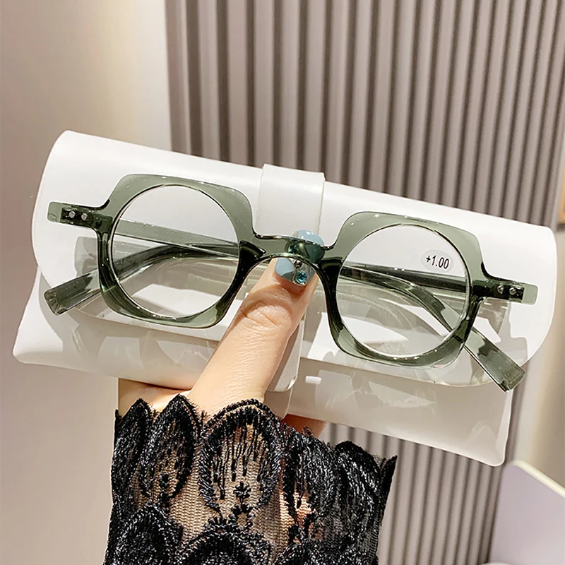 Ahora Retro Square Reading Glasses Small Frame Presbyopia Eyeglasses Fashion Y2K Blocking Blue Light Eyewear +1.0+ 4.0