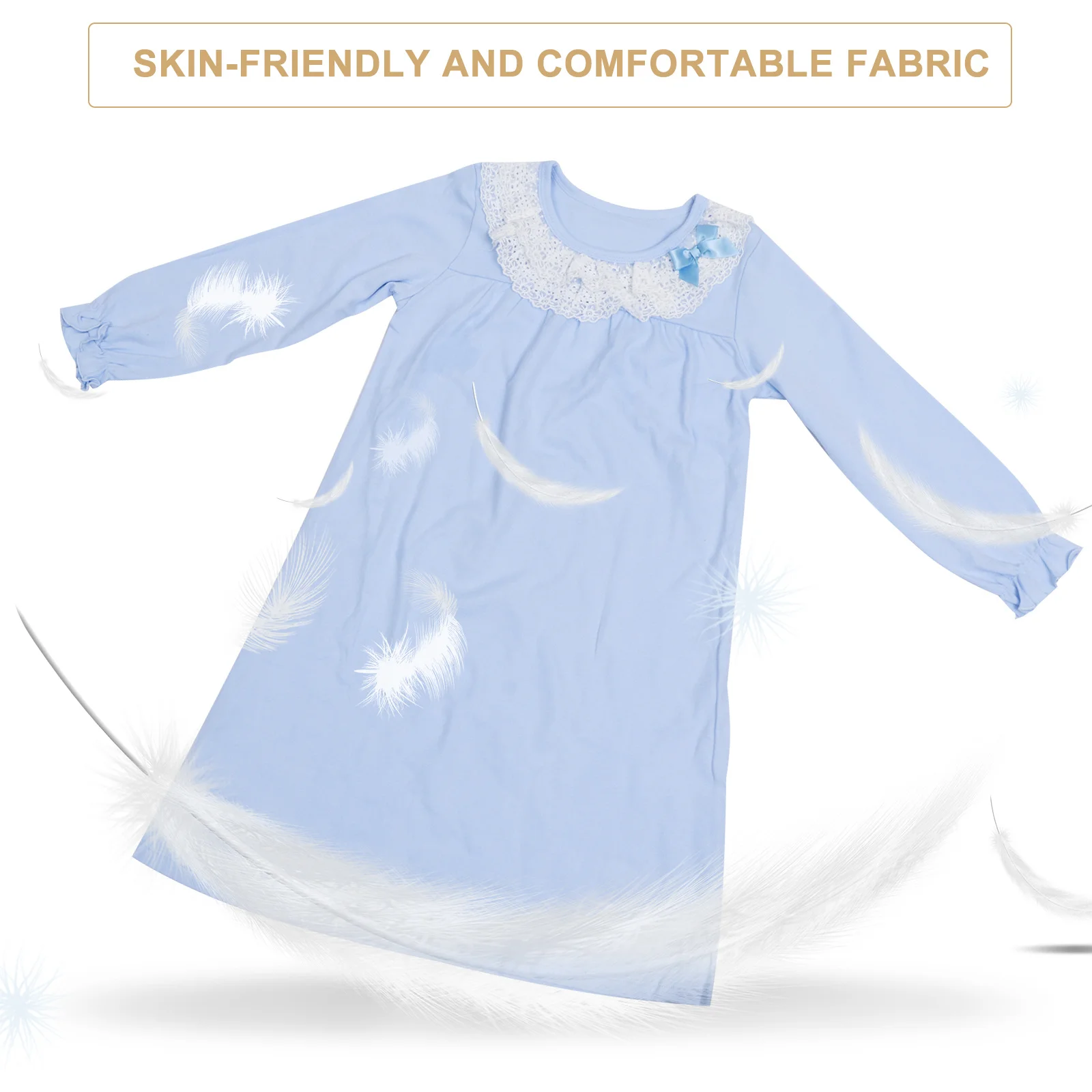 

1Pcs Cotton Comfortable Long Sleeve Nightdress Kids Children's Easy Clean Sleeping Clothes Nightwear Kids Nightdress
