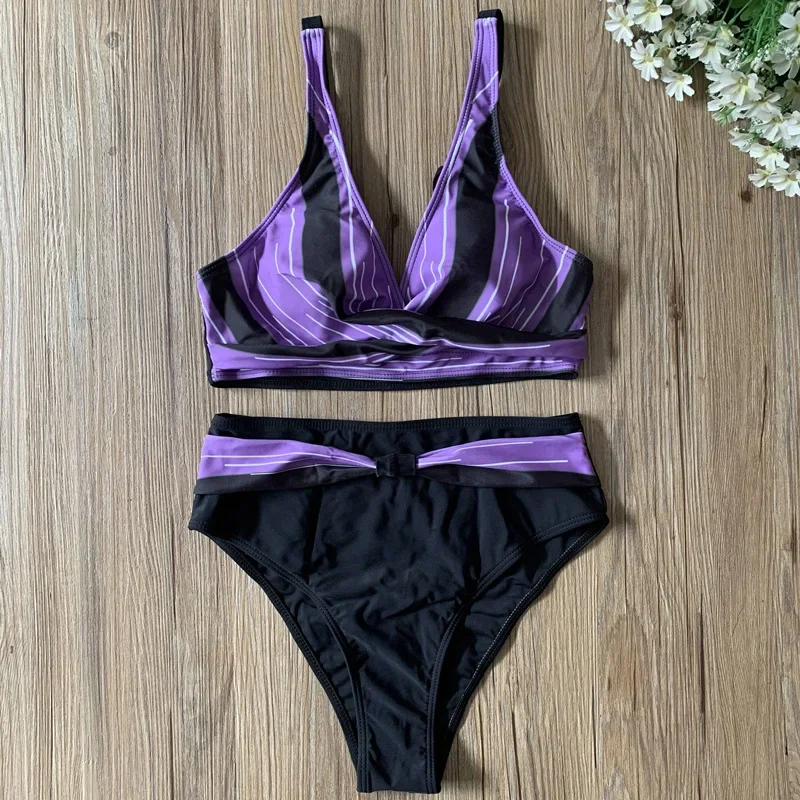 Sexy azul biquíni 2023 cintura alta maiô feminino banho feminino conjunto biquinis banhista natação beachwear para maiô piscina